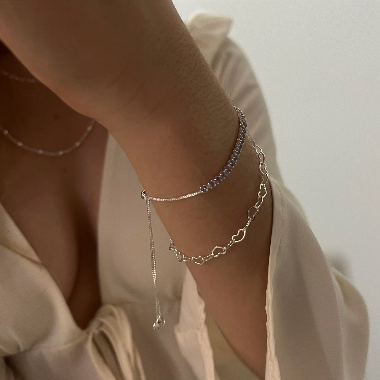 Pulseira Riviera e Coraçõeszinhos