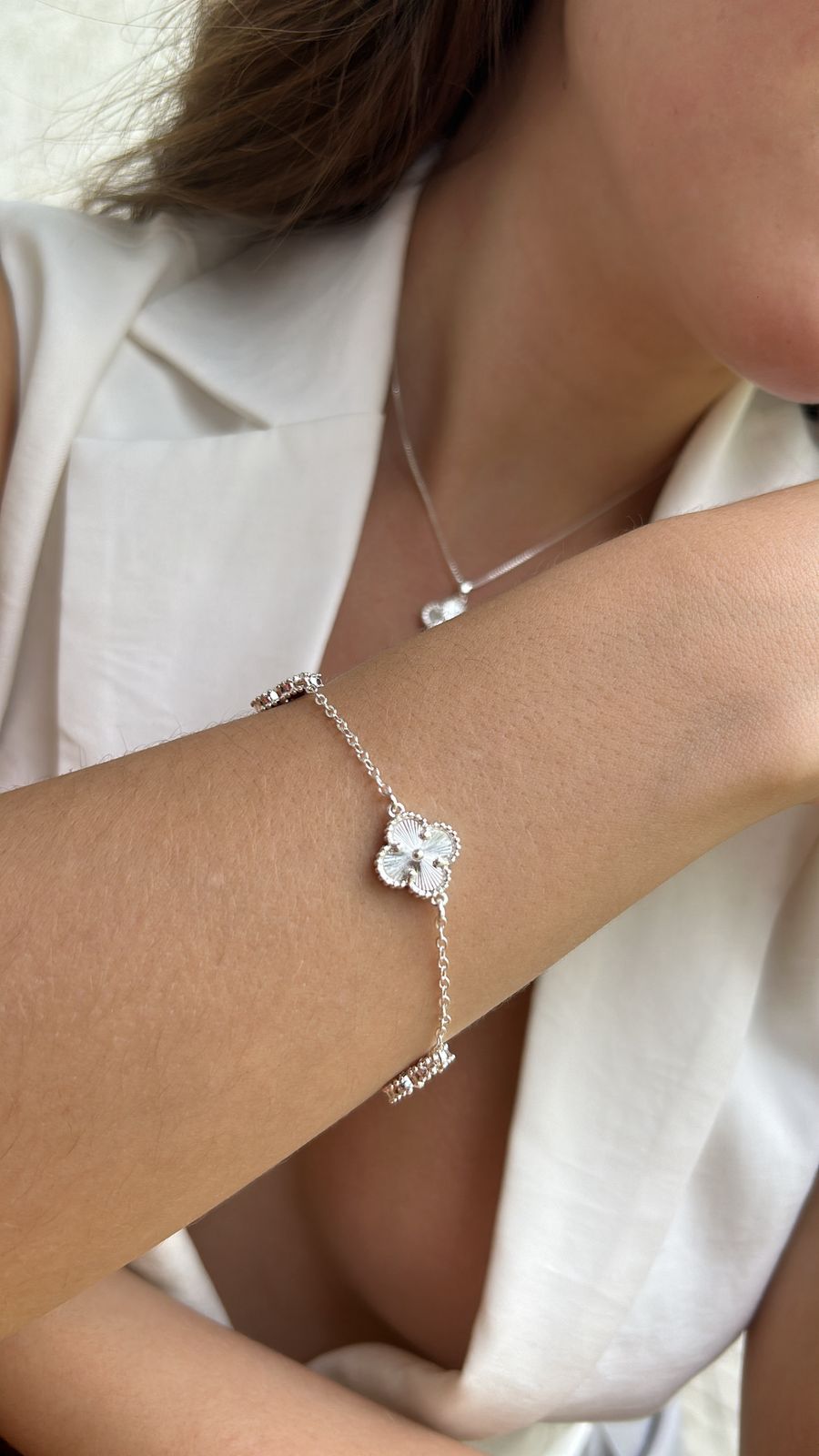 Pulseira Trevo Prata