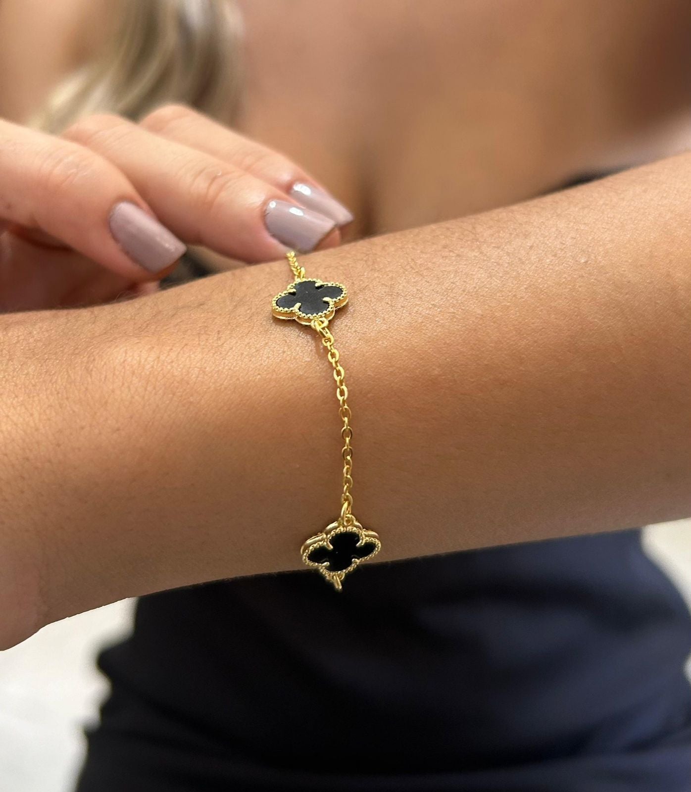 Pulseira Trevo Preto