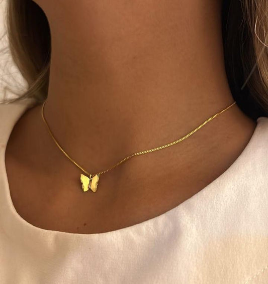 Chocker Borboleta Dourada